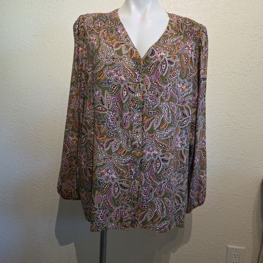 Emily Daniels Blouse 3/4 Sleeve Size 2x